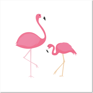 Mother and Baby Flamingo Posters and Art
